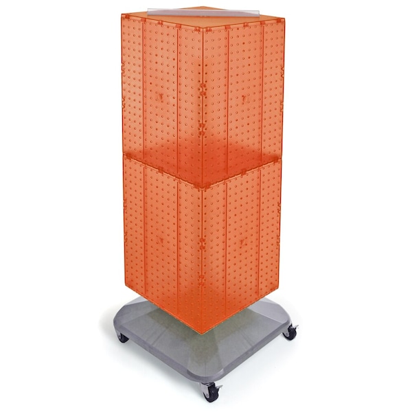 Four-Sided Pegboard Tower Revolving Display Panel Size 14"W x 40"H